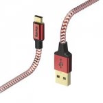 Kabel ładujący/data Reflected - odblaskowy USB Typ-C - USB-A 1.5m czerwony - Hama