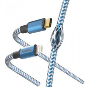Kabel ładujący/Data Reflected USB Type-c - Lightning 1,5m niebieski - Hama