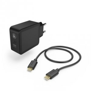 Ładowarka sieciowa USB Type-C gniazdo PD 3a 18W czarna + kabel Type-C - Hama