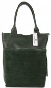 Kožené kabelka shopper bag Vittoria Gotti lahvově zelená V270