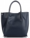 Kožené kabelka shopper bag Vittoria Gotti tmavě modrá V355