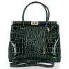 Kožené kabelka kufřík Vittoria Gotti lahvově zelená V9113
