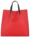 Kožené kabelka univerzální Genuine Leather červená 691756