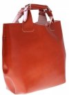 Kožená kabelka Shopperbag s kosmetickou kapsičkou zrzavá