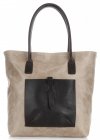 Kožené kabelka shopper bag Genuine Leather béžová 358