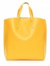 Kožené kabelka shopper bag Genuine Leather žlutá 6047
