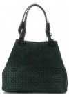 Kožené kabelka shopper bag Vittoria Gotti lahvově zelená V80047