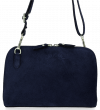 Kožené kabelka listonoška Vittoria Gotti tmavě modrá V68A