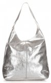 Kožené kabelka shopper bag Vittoria Gotti stříbrná V5012