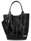 Kožené kabelka shopper bag Vittoria Gotti černá B22