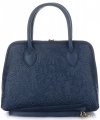 Kožené kabelka kufřík Genuine Leather tmavě modrá 80032