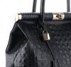 Kožené kabelka kufřík Genuine Leather černá 7727