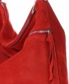 Kožené kabelka univerzální Genuine Leather červená 5577C