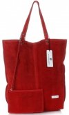 Kožené kabelka shopper bag Vittoria Gotti červená V22