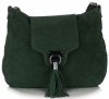 Kožené kabelka listonoška Genuine Leather lahvově zelená 4022