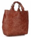Kožené kabelka shopper bag Genuine Leather hnědá K216