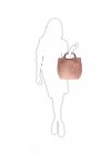 Kožená kabelka Shopperbag s kosmetickou kapsičkou béžová