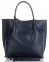 Kožené kabelka shopper bag Vittoria Gotti tmavě modrá V355