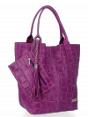 Kožené kabelka shopper bag Vittoria Gotti fialová B22