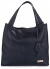 Kožené kabelka shopper bag Vittoria Gotti tmavě modrá V2