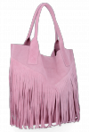Kožené kabelka shopper bag Vittoria Gotti pudrová růžová VPOS9