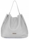 Kožené kabelka shopper bag Vittoria Gotti světle šedá V230