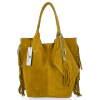 Kožené kabelka shopper bag Vittoria Gotti hořčicová B16