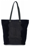 Kožené kabelka shopper bag Vittoria Gotti tmavě modrá V2380