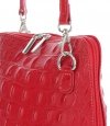 Kožené kabelka listonoška Genuine Leather červená 218