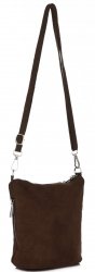 Kožené kabelka listonoška Genuine Leather čokoládová 85A