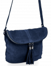 Kožené kabelka listonoška Vittoria Gotti tmavě modrá DB20