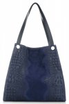 Kožené kabelka shopper bag Vera Pelle tmavě modrá 10477