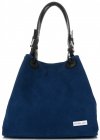 Kožené kabelka shopper bag Vittoria Gotti modrá V90047CH