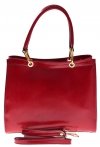 Kožené kabelka kufřík Genuine Leather červená 1000