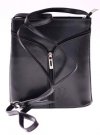 Kožené kabelka listonoška Genuine Leather černá 208