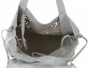 Kožené kabelka shopper bag Genuine Leather světle šedá 5157