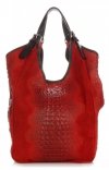 Kožené kabelka shopper bag Vera Pelle červená 9551