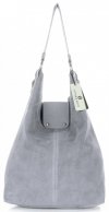 Kožené kabelka shopper bag Vittoria Gotti světle šedá V3292C