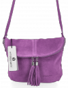 Kožené kabelka listonoška Vittoria Gotti fialová DB20