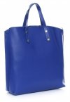Kožené kabelka shopper bag Genuine Leather modrá 6047