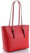 Kožené kabelka klasická Genuine Leather červená 3303