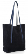 Kožené kabelka shopper bag Vittoria Gotti tmavě modrá V6590C