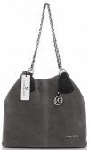 Kožené kabelka shopper bag Vittoria Gotti šedá V3081