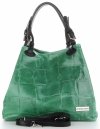 Kožené kabelka shopper bag Vittoria Gotti dračí zelená V692754
