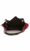Kožené kabelka listonoška Genuine Leather bordová 517