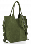 Kožené kabelka shopper bag Vittoria Gotti zelená B16