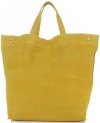Kožené kabelka shopper bag Vera Pelle žlutá A19