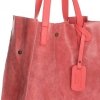 Kožená kabelka Shopper Bags kosmetickou kapsičkou malinová