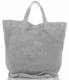 Kožené kabelka shopper bag Vera Pelle světle šedá A19