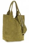 Kožené kabelka shopper bag Vittoria Gotti zelená V5190